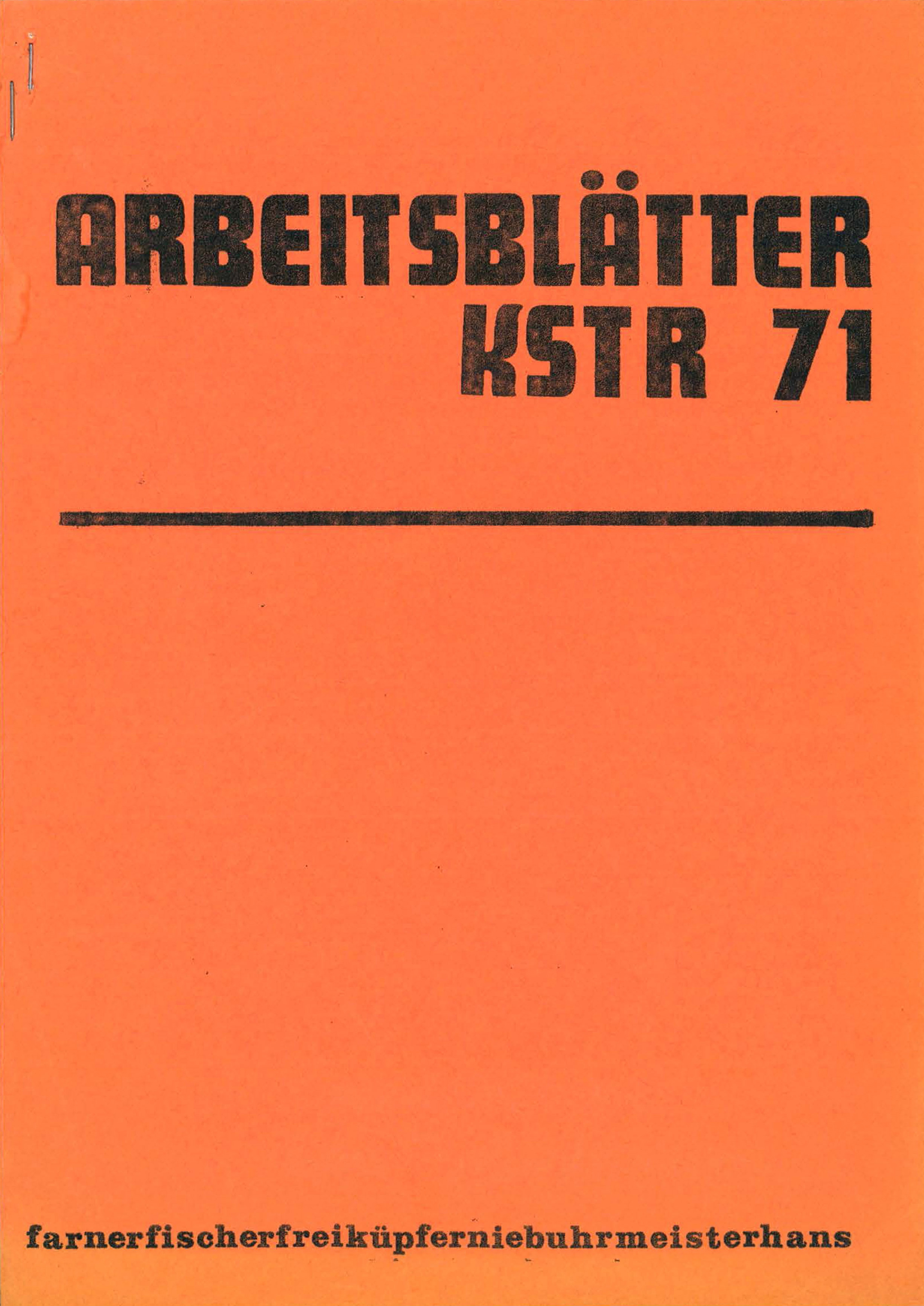 Arbeitsblätter KStR 71