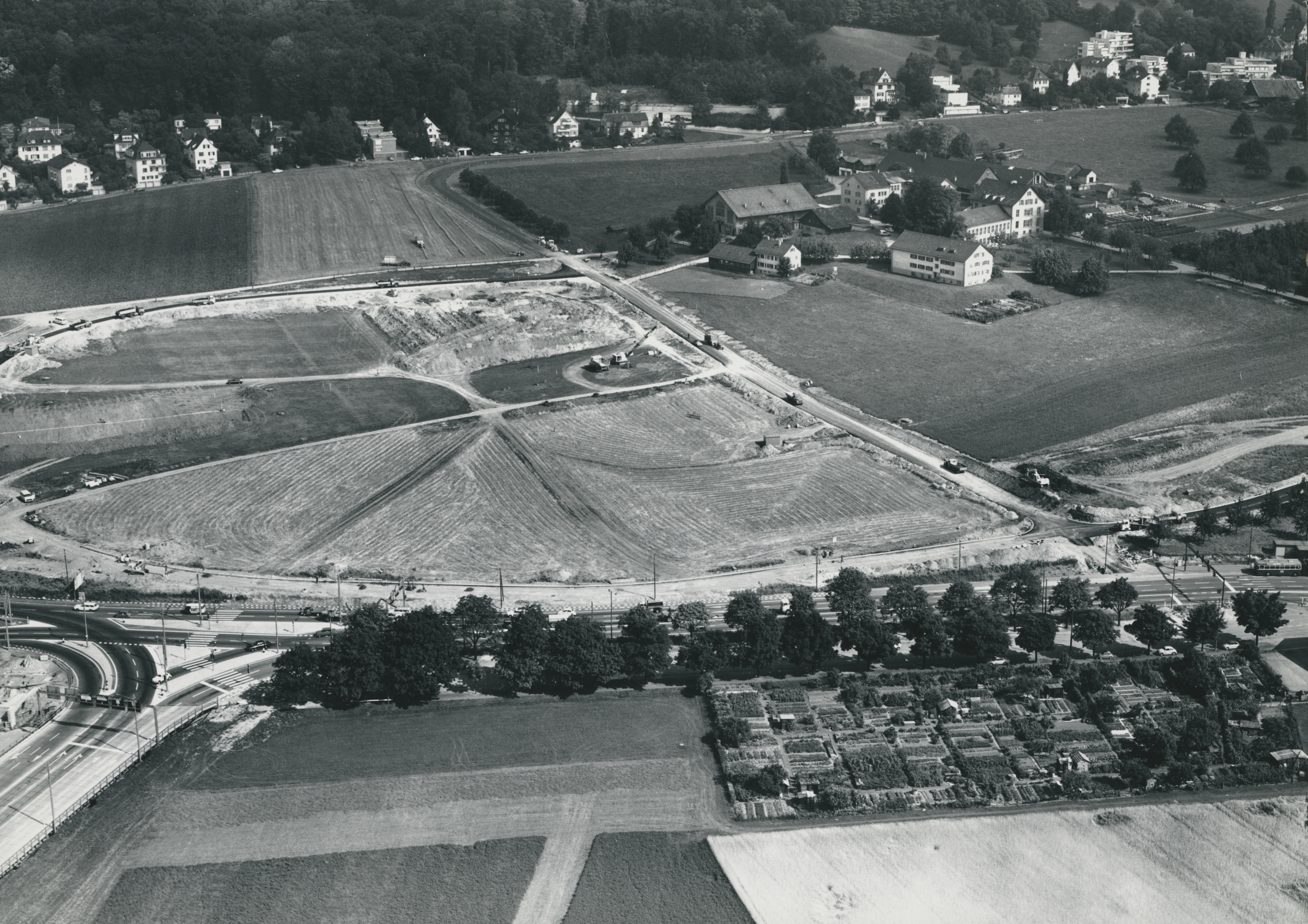 Luftbild Strickhofareal, ca. 1973